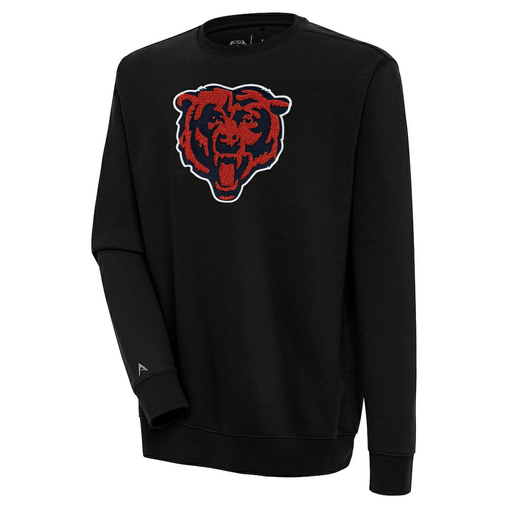 Chicago Bears Antigua Victory Crewneck Pullover Sweatshirt - Black cheap
