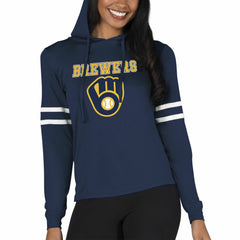 Milwaukee Brewers Concepts Sport Women's Marathon Lightweight Lounge Pullover Hoodie - Navy