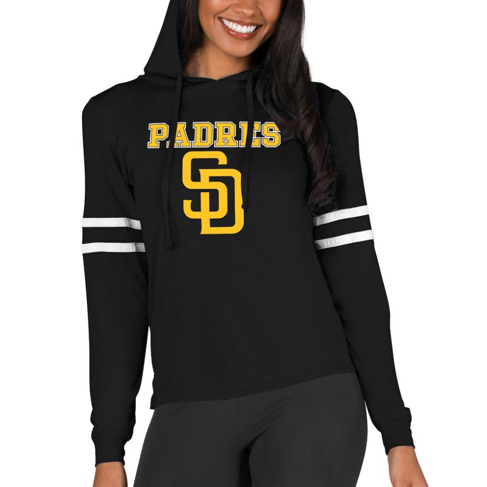San Diego Padres Concepts Sport Women's Marathon Lightweight Lounge Pullover Hoodie - Black