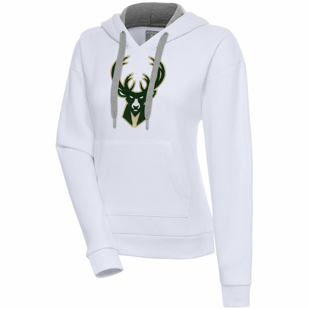Milwaukee Bucks Antigua Women's Victory Pullover Hoodie - White discount