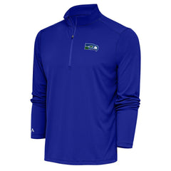 Seattle Seahawks Adult Throwback Logo Tribute Quarter-Zip Pullover - Royal discount