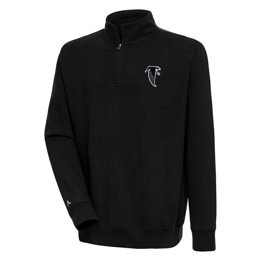 Atlanta Falcons Adult Throwback Logo Victory Quarter-Zip Pullover Top - Black on sale