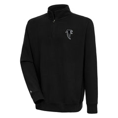Atlanta Falcons Adult Throwback Logo Victory Quarter-Zip Pullover Top - Black on sale