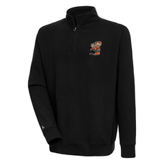 Cleveland Browns Adult Throwback Logo Victory Quarter-Zip Pullover Top - Black discount