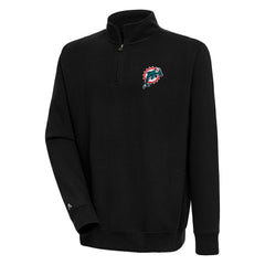 Miami Dolphins Adult Throwback Logo Victory Quarter-Zip Pullover Top - Black for sale