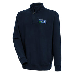 Seattle Seahawks Adult Throwback Logo Victory Quarter-Zip Pullover Top - Navy outlet