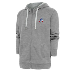 New England Patriots Adult Throwback Logo Victory Full-Zip Hoodie - Heather Gray on sale