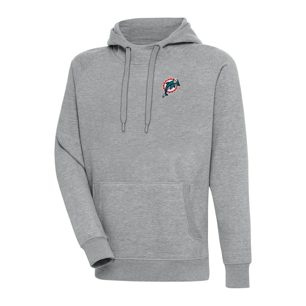 Miami Dolphins Adult Throwback Logo Victory Pullover Hoodie - Heather Gray on sale