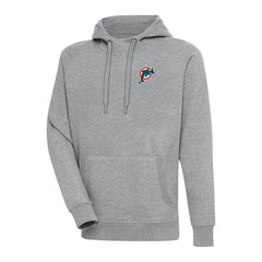 Miami Dolphins Adult Throwback Logo Victory Pullover Hoodie - Heather Gray on sale