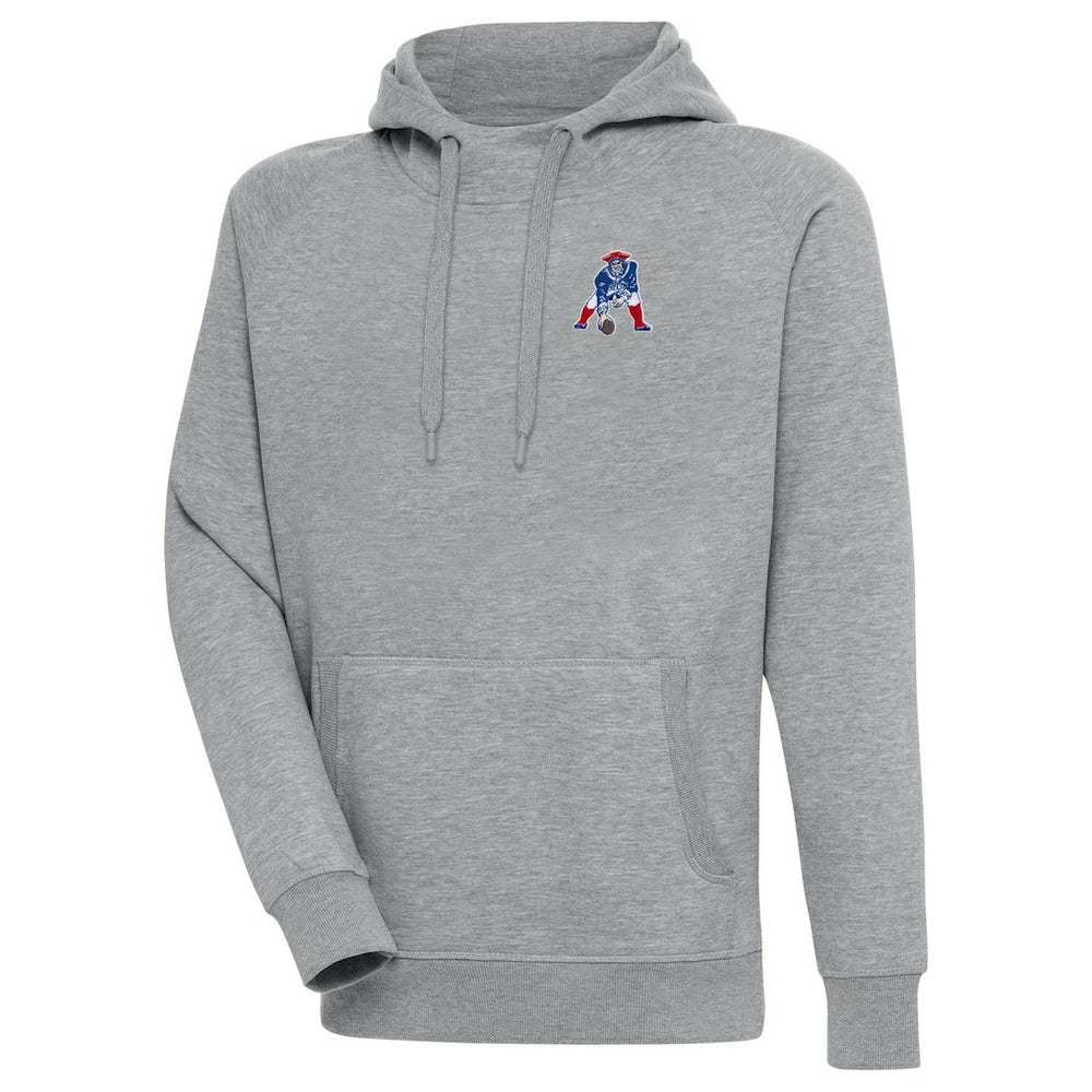 New England Patriots Adult Throwback Logo Victory Pullover Hoodie - Heather Gray on sale