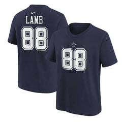 CeeDee Lamb Dallas Cowboys Preschool Player Name & Number T-Shirt - Navy | Nike on sale