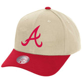 Atlanta Braves Pro Crown Adjustable Hat - Cream | Mitchell & Ness