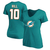 Tyreek Hill Miami Dolphins Women's Plus Size Fair Catch Name & Number Scoop Neck T-Shirt - Aqua for sale
