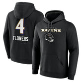Zay Flowers Baltimore Ravens Team Wordmark Player Name & Number Pullover Hoodie - Black online