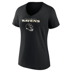 Zay Flowers Baltimore Ravens Women's Team Wordmark Player Name & Number V-Neck T-Shirt - Black for sale