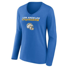 Derwin James Jr. Los Angeles Chargers Women's Team Wordmark Player Name & Number Long Sleeve V-Neck T-Shirt - Powder Blue sale