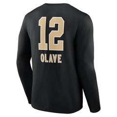 Chris Olave New Orleans Saints Team Wordmark Player Name & Number Long Sleeve T-Shirt - Black cheap