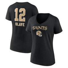 Chris Olave New Orleans Saints Women's Team Wordmark Player Name & Number V-Neck T-Shirt - Black sale