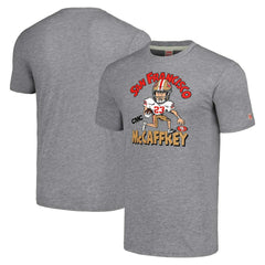 Christian McCaffrey San Francisco 49ers Homage Unisex Caricature Player Tri-Blend T-Shirt - Gray for sale
