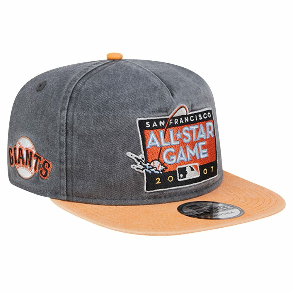 San Francisco Giants 2007 MLB All-Star Game Pigment Dye Golfer Snapback Hat - Black/Orange | New Era