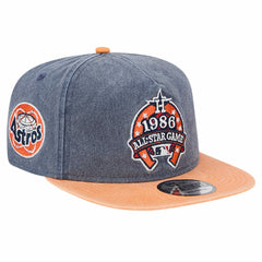 Houston Astros 1986 MLB All-Star Game Pigment Dye Golfer Snapback Hat - Navy/Orange | New Era