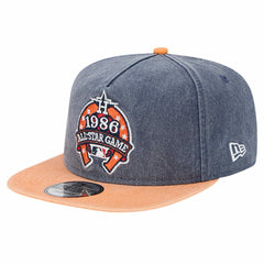 Houston Astros 1986 MLB All-Star Game Pigment Dye Golfer Snapback Hat - Navy/Orange | New Era