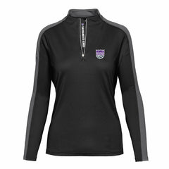 Sacramento Kings Levelwear Women's Remi Insignia Core Quarter-Zip Pullover Top - Black shop