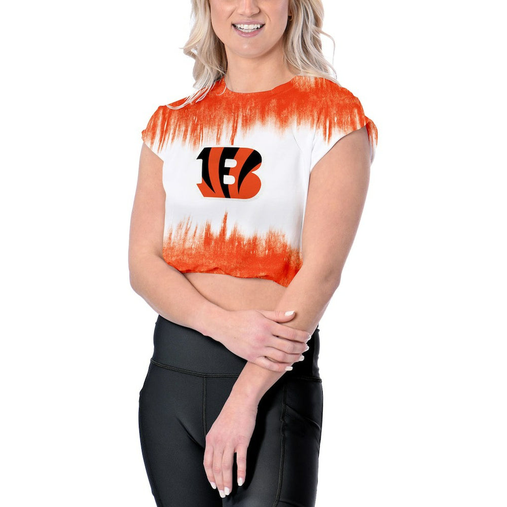 Cincinnati Bengals Certo Women's Cropped Framework T-Shirt - White sale