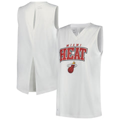 Miami Heat Levelwear Women's Paisley Peekaboo Tank Top - White cheap