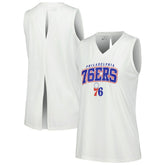 Philadelphia 76ers Levelwear Women's Paisley Peekaboo Tank Top - White for sale