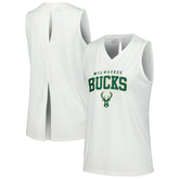 Milwaukee Bucks Levelwear Women's Paisley Peekaboo Tank Top - White sale