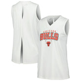 Chicago Bulls Levelwear Women's Paisley Peekaboo Tank Top sale - White for sale