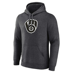 Milwaukee Brewers Personalized Monochrome Name & Number Pullover Hoodie - Charcoal