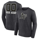 Athletics Personalized Monochrome Name & Number Long Sleeve T-Shirt - Charcoal