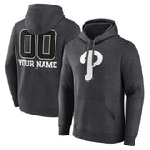 Philadelphia Phillies Personalized Monochrome Name & Number Pullover Hoodie - Charcoal