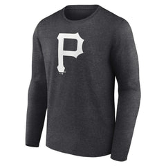 Pittsburgh Pirates Personalized Monochrome Name & Number Long Sleeve T-Shirt - Charcoal