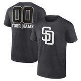 San Diego Padres Personalized Monochrome Name & Number T-Shirt - Charcoal
