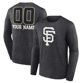 San Francisco Giants Personalized Monochrome Name & Number Long Sleeve T-Shirt - Charcoal
