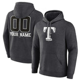 Texas Rangers Personalized Monochrome Name & Number Pullover Hoodie - Charcoal