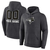 Toronto Blue Jays Personalized Monochrome Name & Number Pullover Hoodie - Charcoal