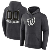 Washington Nationals Personalized Monochrome Name & Number Pullover Hoodie - Charcoal