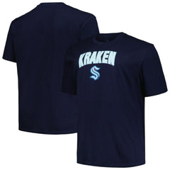 Seattle Kraken Profile Big & Tall Arch Over Logo T-Shirt Navy