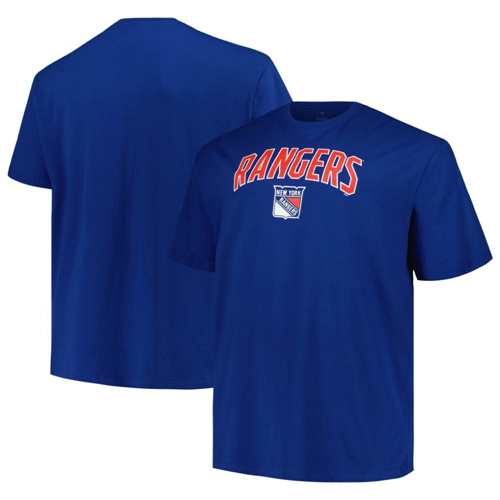 New York Rangers Profile Big & Tall Arch Over Logo T-Shirt Blue