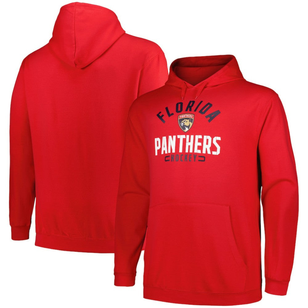 Florida Panthers Profile Big & Tall Arch Over Logo Pullover Hoodie Red