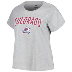 Colorado Avalanche Profile Women's Plus Size Arch Over Logo T-Shirt Heather Gray