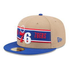 Philadelphia 76ers 2024 NBA Draft 59FIFTY Fitted Hat - Tan/Royal | New Era shop