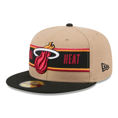 Miami Heat 2024 NBA Draft 59FIFTY Fitted Hat - Tan/Black | New Era on sale