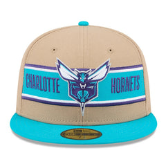 Charlotte Hornets 2024 NBA Draft 59FIFTY Fitted Hat - Tan/Teal | New Era cheap