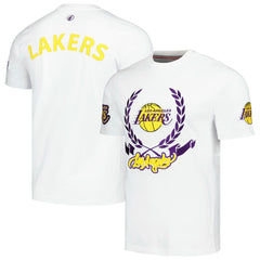 Los Angeles Lakers FISLL Unisex Heritage Crest T-Shirt - White discount