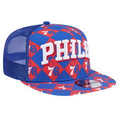 Philadelphia 76ers Seeing Diamonds A-Frame Trucker 9FIFTY Snapback Hat - Royal | New Era on sale